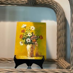 Vintage Acrylic Floral Painting